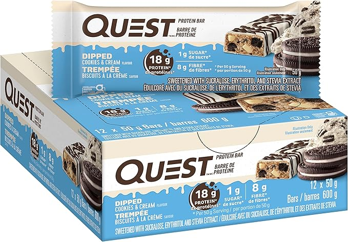 Quest Nutrition Dipped Bar Cookies & Cream 60G 12CT